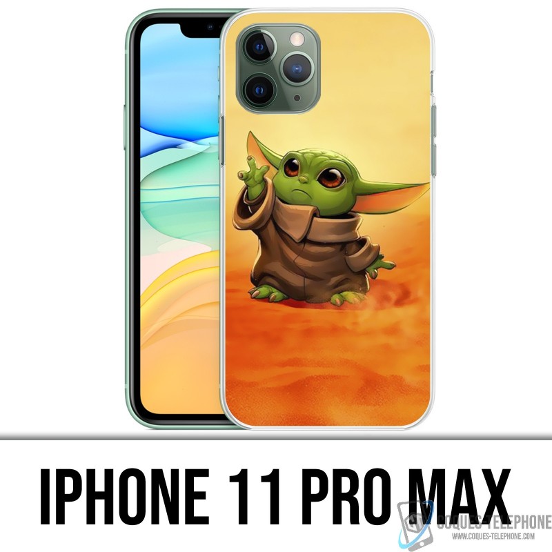 iPhone 11 PRO MAX Custodia - Star Wars bambino Yoda Fanart