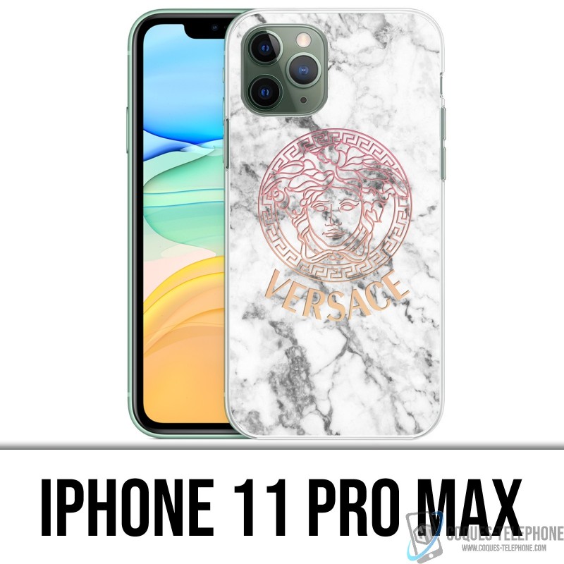 iPhone 11 PRO MAX Case - Versace Marmor weiß