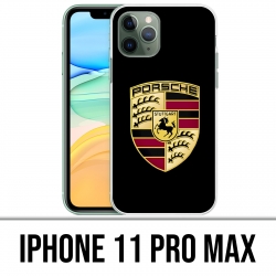 Coque iPhone 11 PRO MAX - Porsche Logo Noir