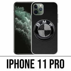 Coque iPhone 11 PRO - Bmw Logo Carbone