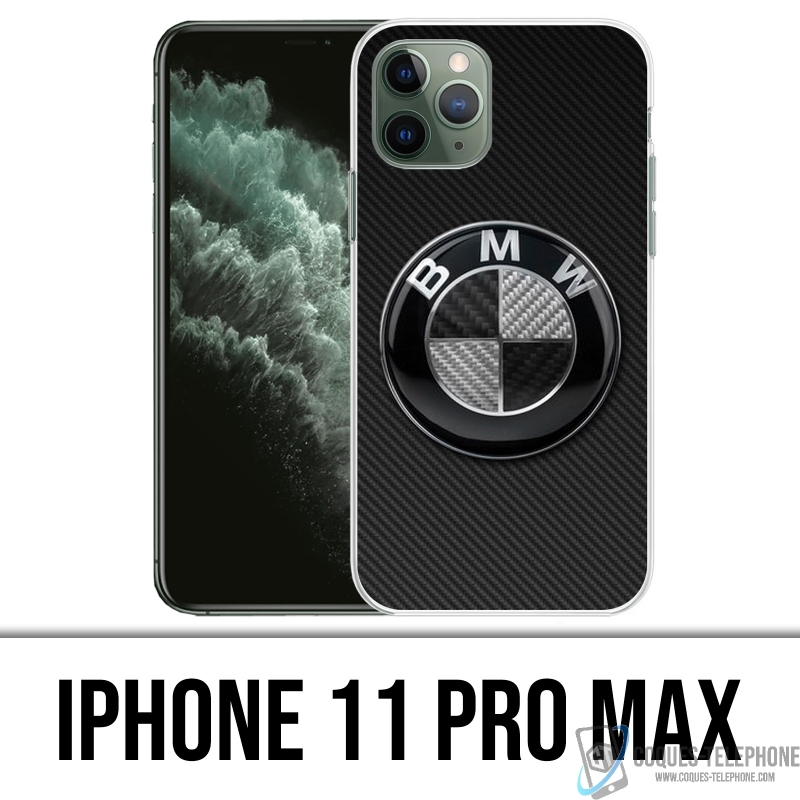 Coque iPhone 11 PRO MAX - Bmw Logo Carbone