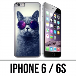 Coque iPhone 6 / 6S - Chat Lunettes Galaxie