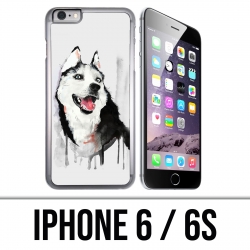 Coque iPhone 6 / 6S - Chien Husky Splash