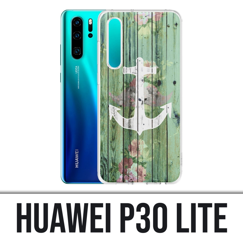 Huawei P30 Lite Case - Marine Holz Anker