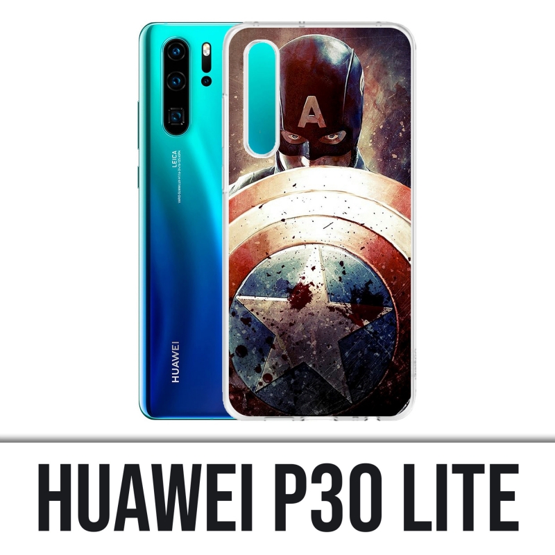 Huawei P30 Lite Case - Captain America Grunge Avengers