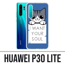 Coque Huawei P30 Lite - Chat I Want Your Soul