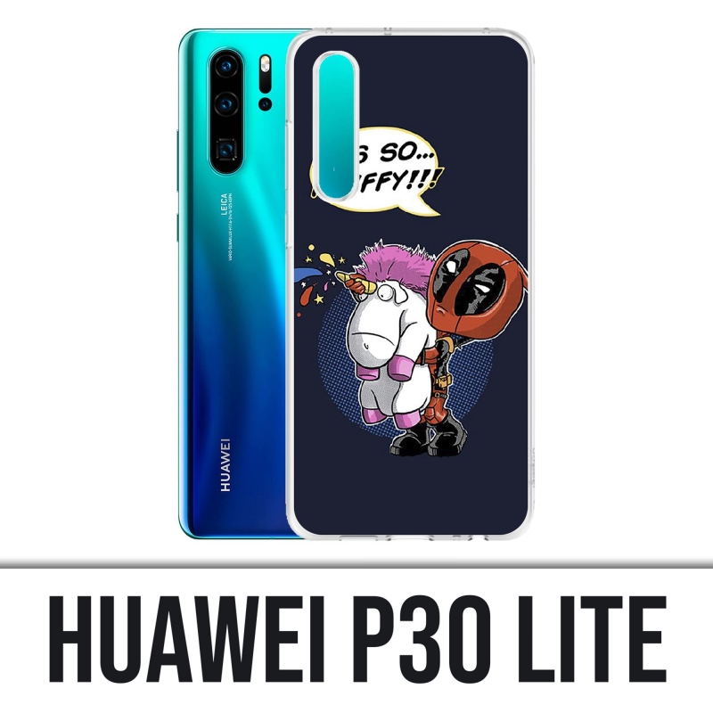 Funda Huawei P30 Lite - Deadpool Fluffy Unicorn