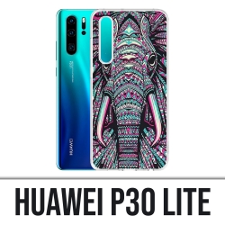 Funda Huawei P30 Lite - Elefante azteca colorido