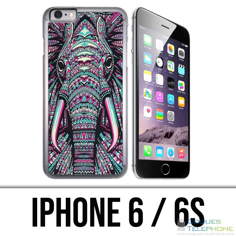 Funda iPhone 6 / 6S - Elefante azteca colorido