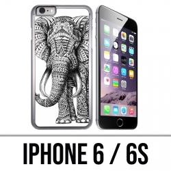 Coque iPhone 6 / 6S - Eléphant Aztèque Noir Et Blanc
