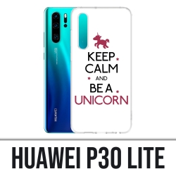 Coque Huawei P30 Lite - Keep Calm Unicorn Licorne