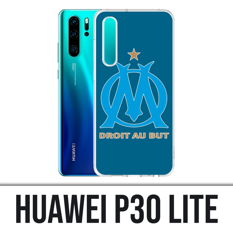 Coque Huawei P30 Lite - Logo Om Marseille Big Fond Bleu