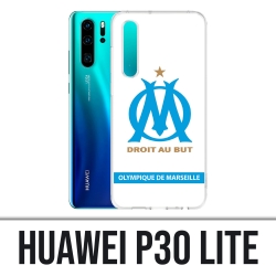 Coque Huawei P30 Lite - Logo Om Marseille Blanc