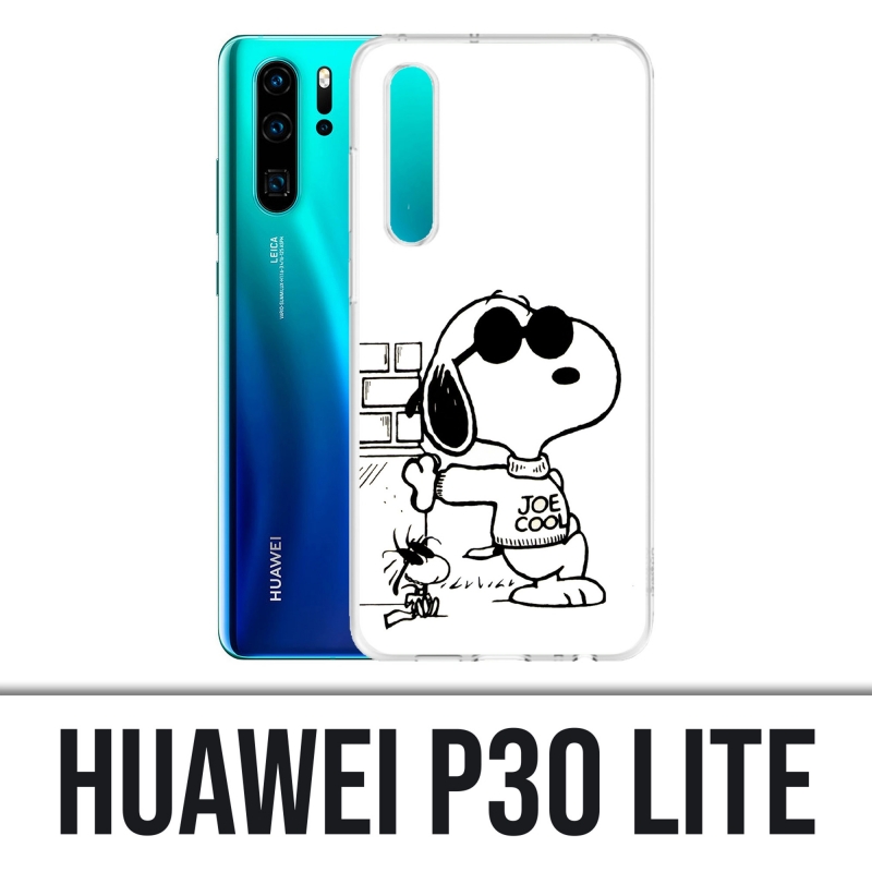 Custodia Huawei P30 Lite - Snoopy Nero Bianco