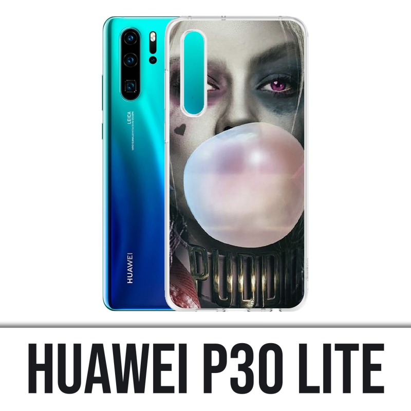 Funda Huawei P30 Lite - Chicle suicida Harley Quinn Bubble Gum