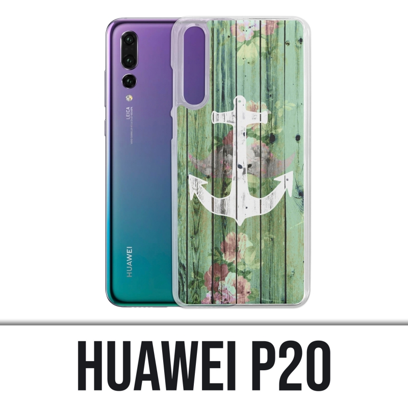 Huawei P20 Case - Marine Wood Anchor