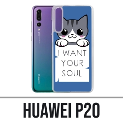 Coque Huawei P20 - Chat I Want Your Soul