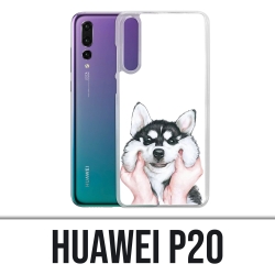 Coque Huawei P20 - Chien Husky Joues