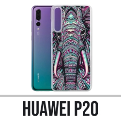 Huawei P20 Hülle - Bunter aztekischer Elefant