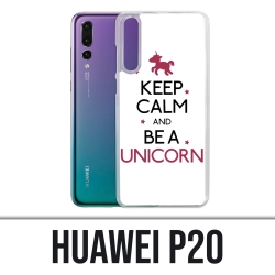 Coque Huawei P20 - Keep Calm Unicorn Licorne