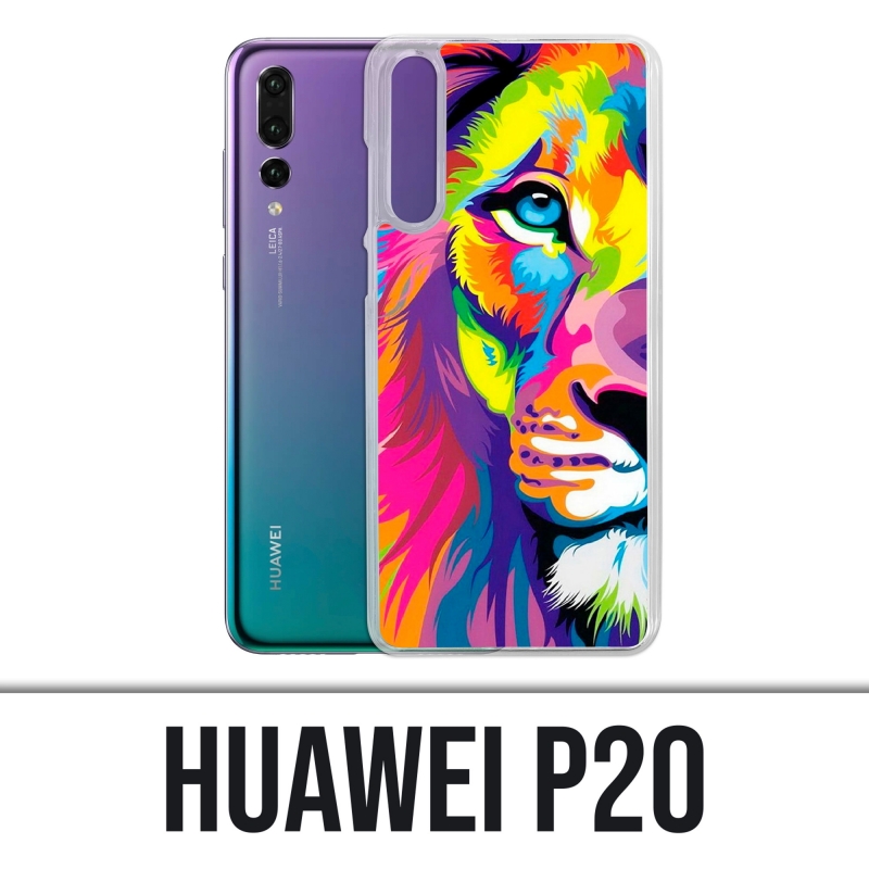 Custodia Huawei P20 - Leone multicolore