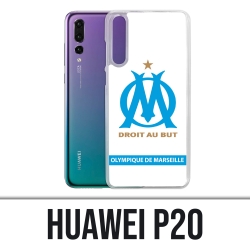 Coque Huawei P20 - Logo Om Marseille Blanc