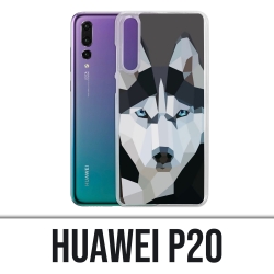 Cover Huawei P20 - Wolf Husky Origami