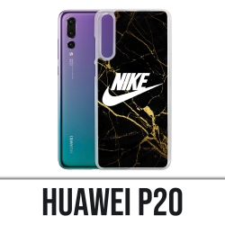 Huawei P20 Hülle - Nike Logo Gold Marmor