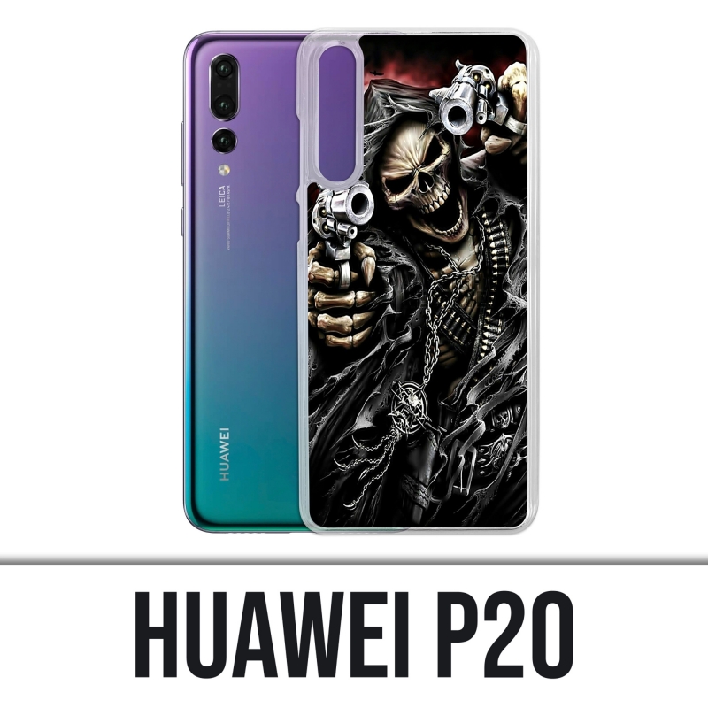 Coque Huawei P20 - Tete Mort Pistolet