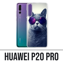 Coque Huawei P20 Pro - Chat Lunettes Galaxie
