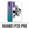 Huawei P20 Pro Case - Schädelkopf Rosen Schwarz Weiß