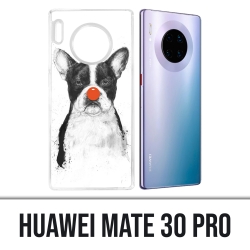 Huawei Mate 30 Pro case - Bulldog Clown Dog