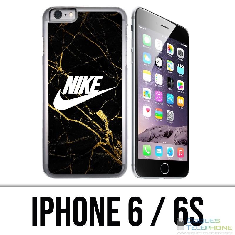Coque iPhone 6 / 6S - Nike Logo Gold Marbre