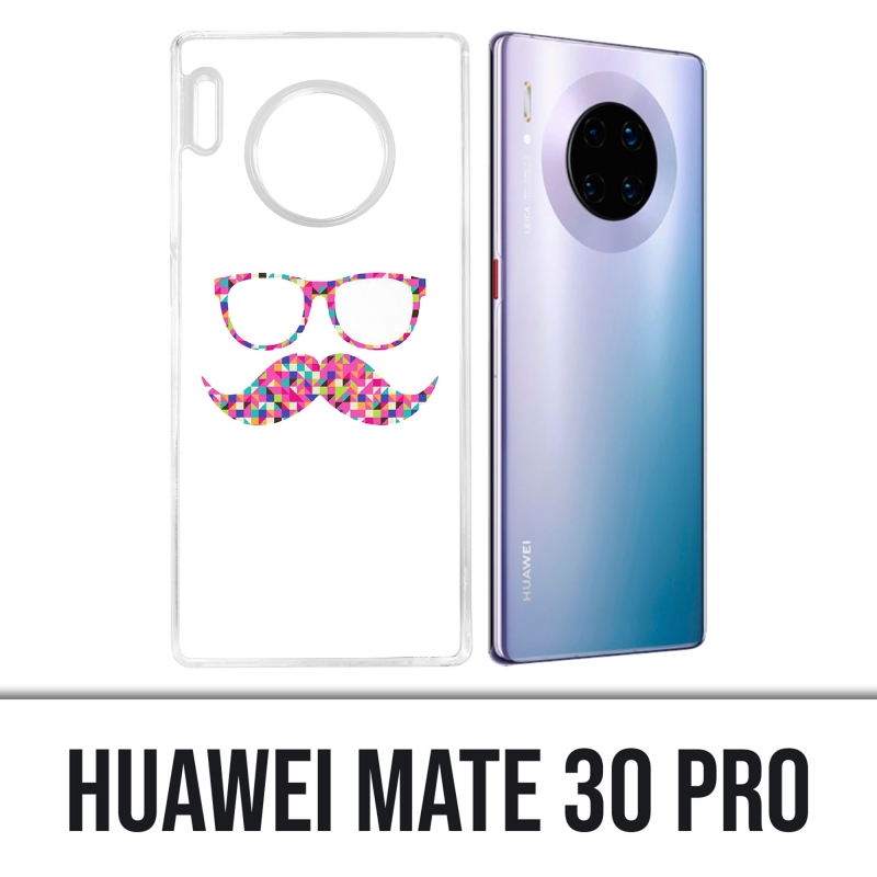 Huawei Mate 30 Pro case - Mustache glasses