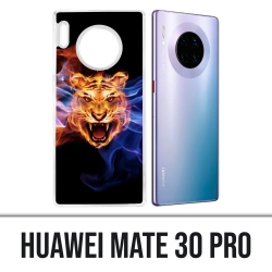 Huawei Mate 30 Pro case - Tiger Flames