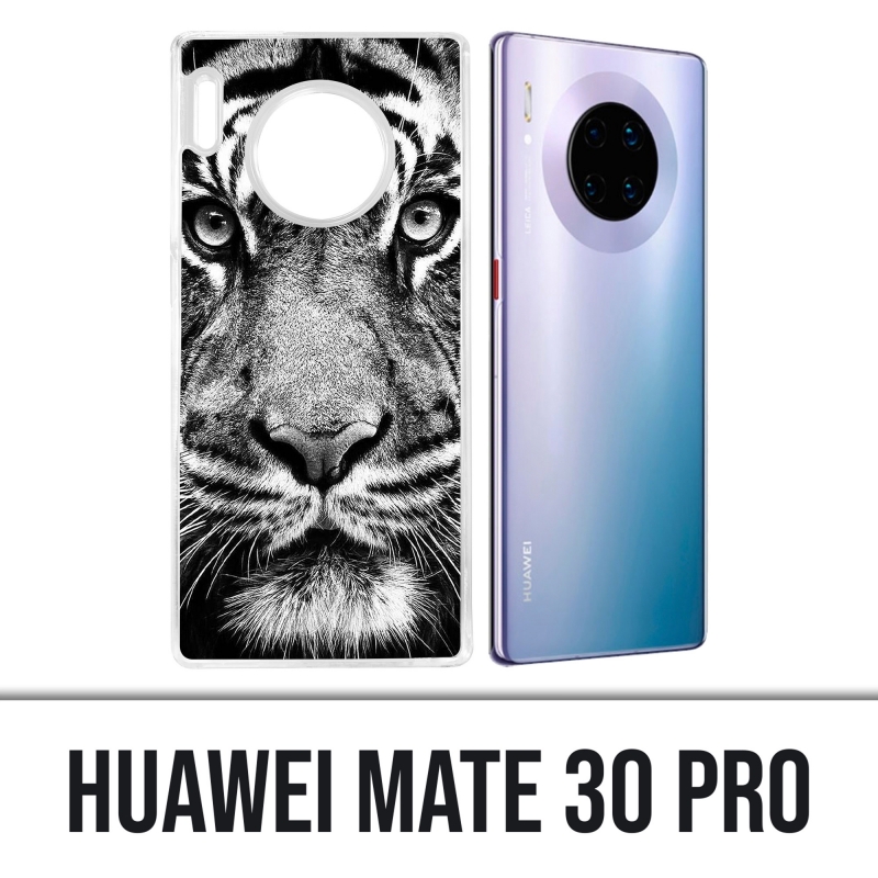 Funda Huawei Mate 30 Pro - Tigre blanco y negro