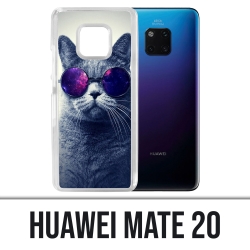Coque Huawei Mate 20 - Chat Lunettes Galaxie