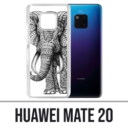 Coque Huawei Mate 20 - Éléphant Aztèque Noir Et Blanc
