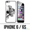 IPhone 6 / 6S Hülle - Skull Head Roses Schwarz Weiß