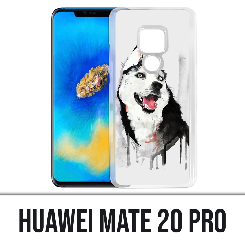 Coque Huawei Mate 20 PRO - Chien Husky Splash