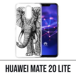 Coque Huawei Mate 20 Lite - Éléphant Aztèque Noir Et Blanc