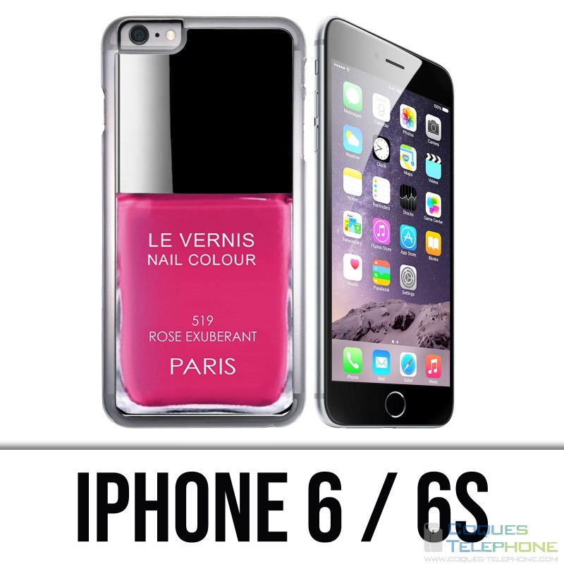 Coque iPhone 6 / 6S - Vernis Paris Rose