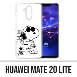 Funda para Huawei Mate 20 Lite - Snoopy Negro Blanco