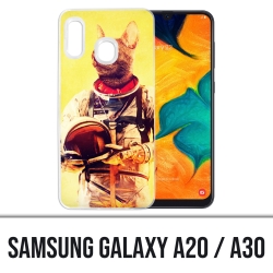 Coque Samsung Galaxy A20 / A30 - Animal Astronaute Chat