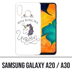 Coque Samsung Galaxy A20 / A30 - Bitch Please Unicorn Licorne