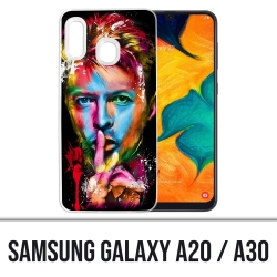 Samsung Galaxy A20 / A30 Abdeckung - Mehrfarbiger Bowie