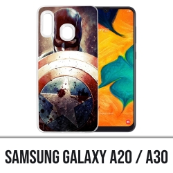 Samsung Galaxy A20 / A30 Abdeckung - Captain America Grunge Avengers