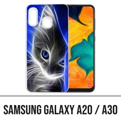 Coque Samsung Galaxy A20 / A30 - Chat Blue Eyes