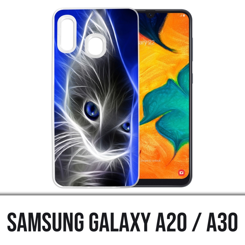 Coque Samsung Galaxy A20 / A30 - Chat Blue Eyes