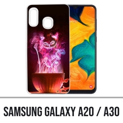 Samsung Galaxy A20 / A30 Abdeckung - Katzenbecher Alice im Wunderland